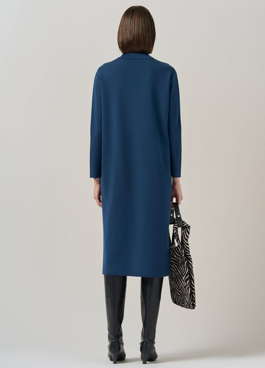 壓縮羊毛高領釦飾洋裝